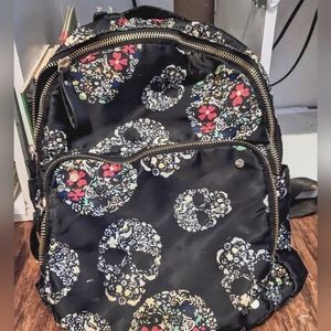 Satin skull mid size backpack
